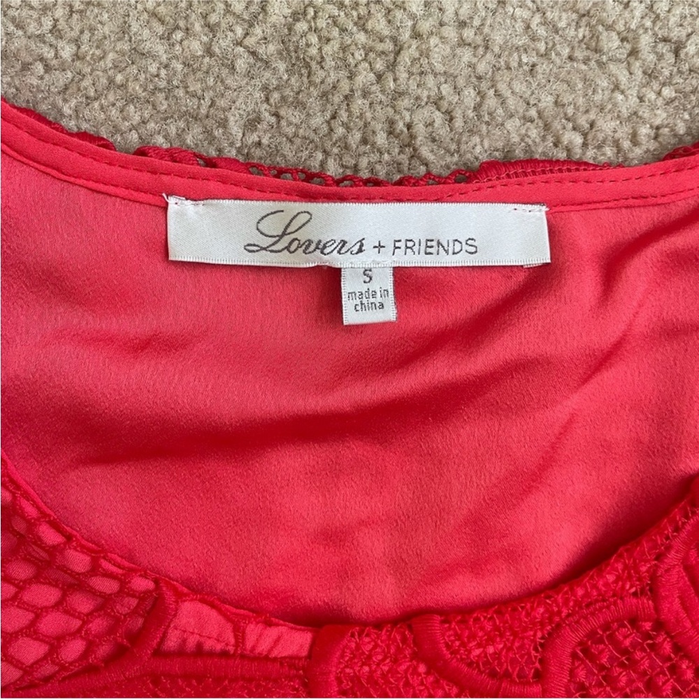 NWT Lovers + Friends Daycation Lace crop Top and Skirt Set Size Small Red - Picture 4 of 9